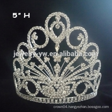 Shinning small crystal pageant crowns, metal tiara sliver plated princess crowns, birthday girl crown